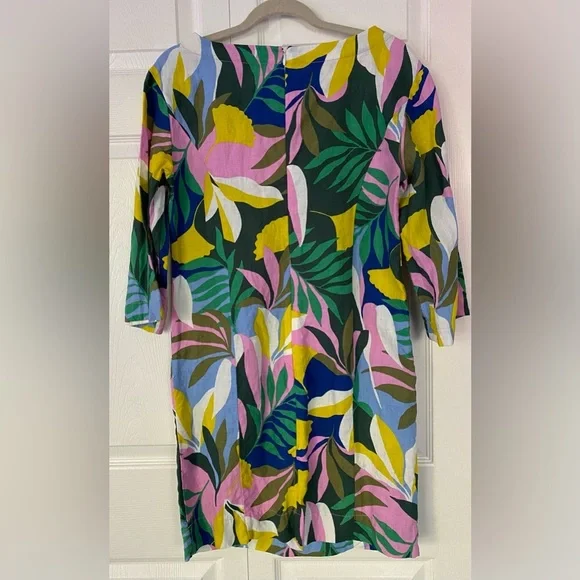 Boden Laurie Linen Mini Dress in Plum Blossom Tropical Flora Sleeves Size 6 - Picture 6 of 15